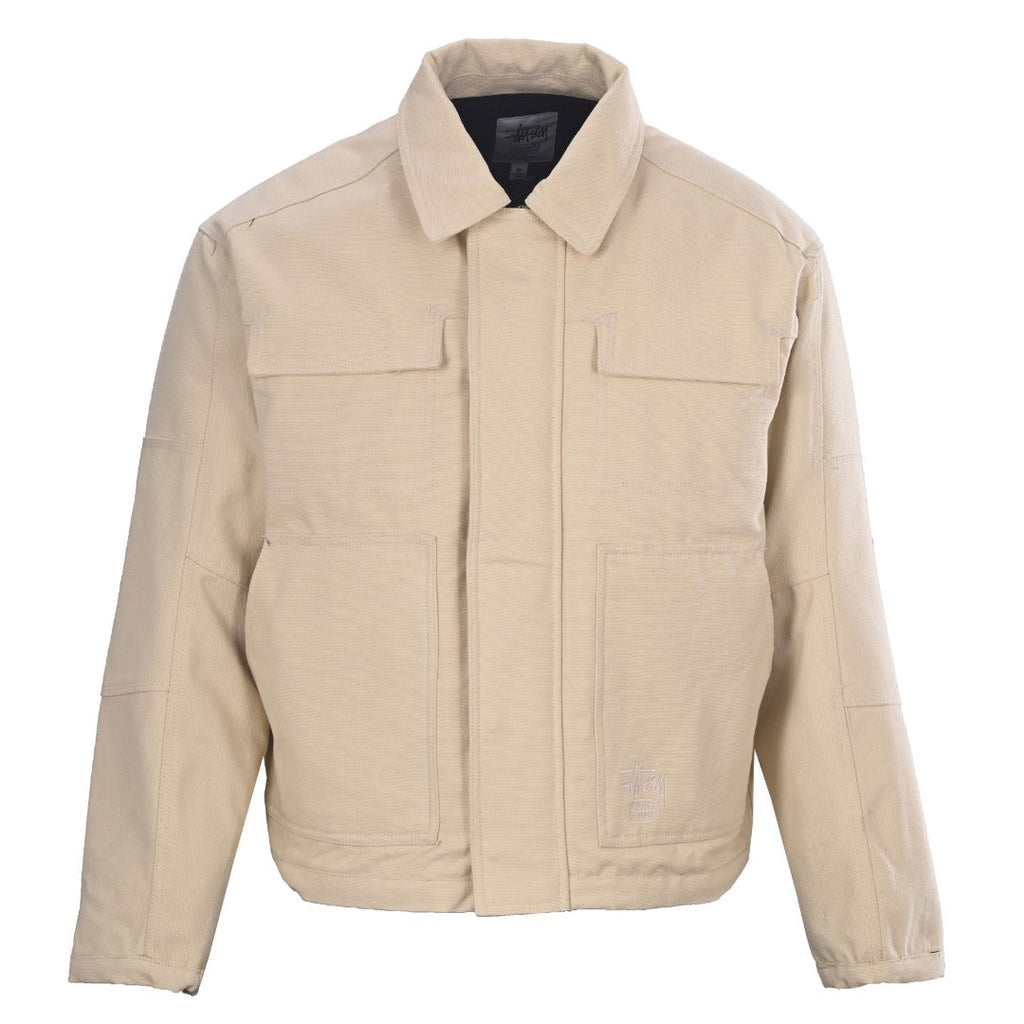 Stussy Built Tough Beige Canvas Work Jacket