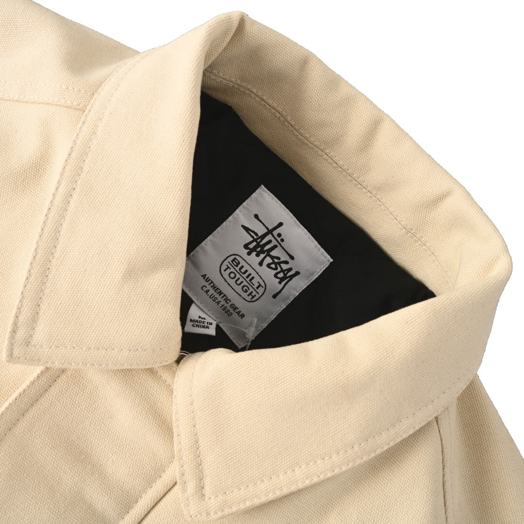 Stussy Built Tough Beige Canvas Work Jacket