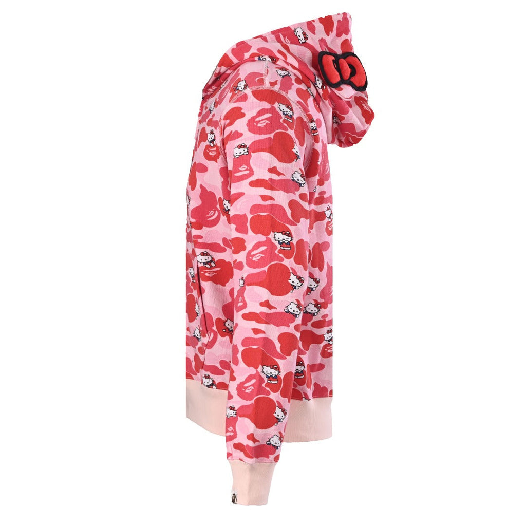 A Bathing Ape x Hello Kitty Pink Camo Full Zip Hoodie