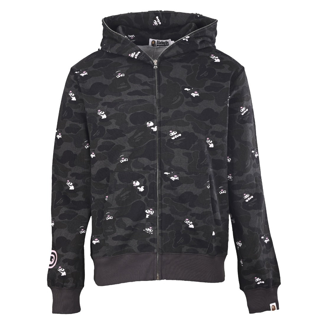 A Bathing Ape x Kuromi Black Camo Full Zip Hoodie