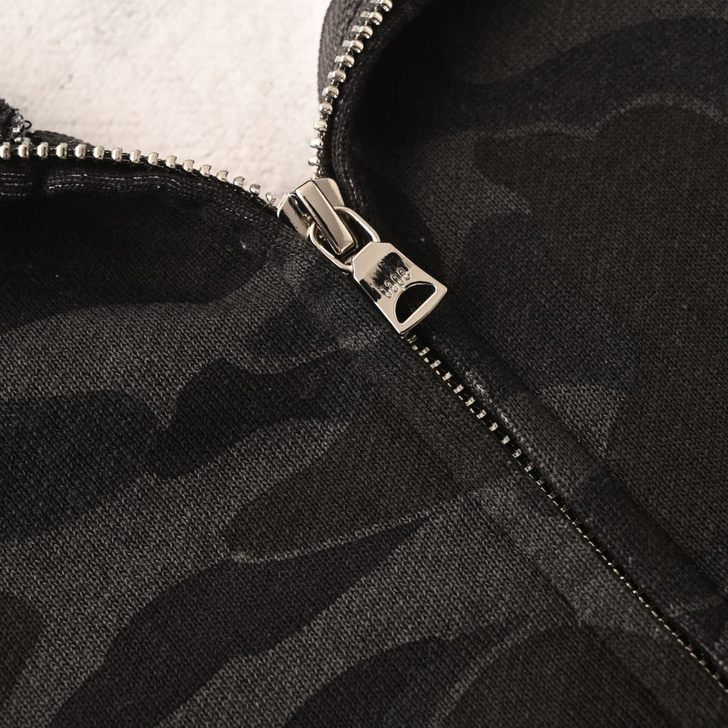 A Bathing Ape x Kuromi Black Camo Full Zip Hoodie