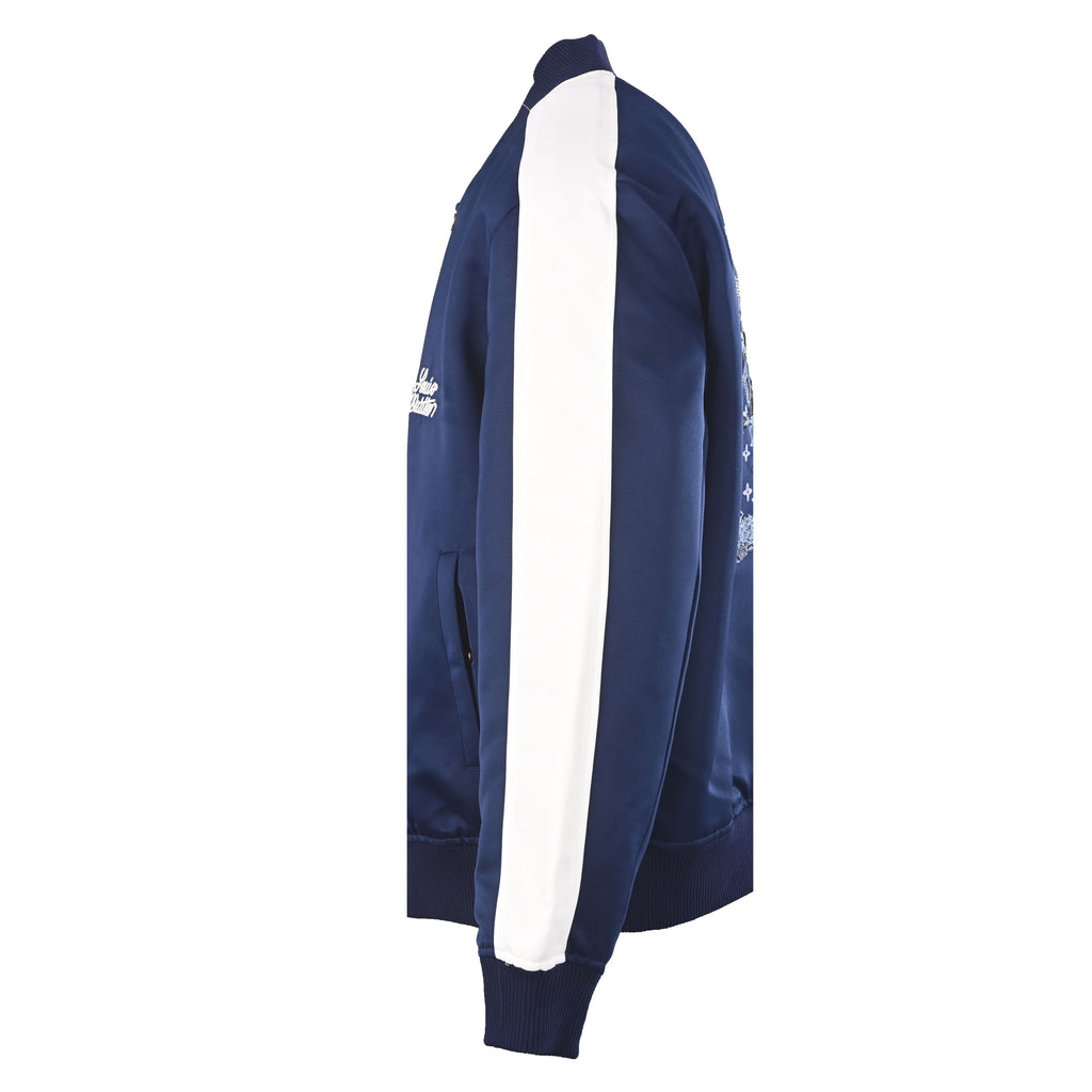 Louis Vuitton Navy White Stripe Horse Embroidery Varsity Jacket