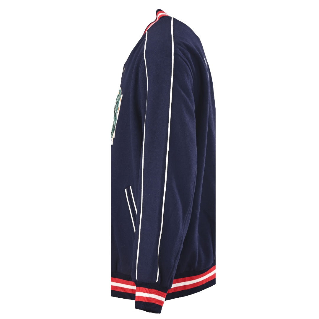 Dior x Otani Workshop Navy Wool Varsity Jacket