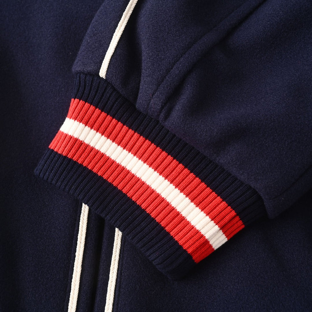 Dior x Otani Workshop Navy Wool Varsity Jacket