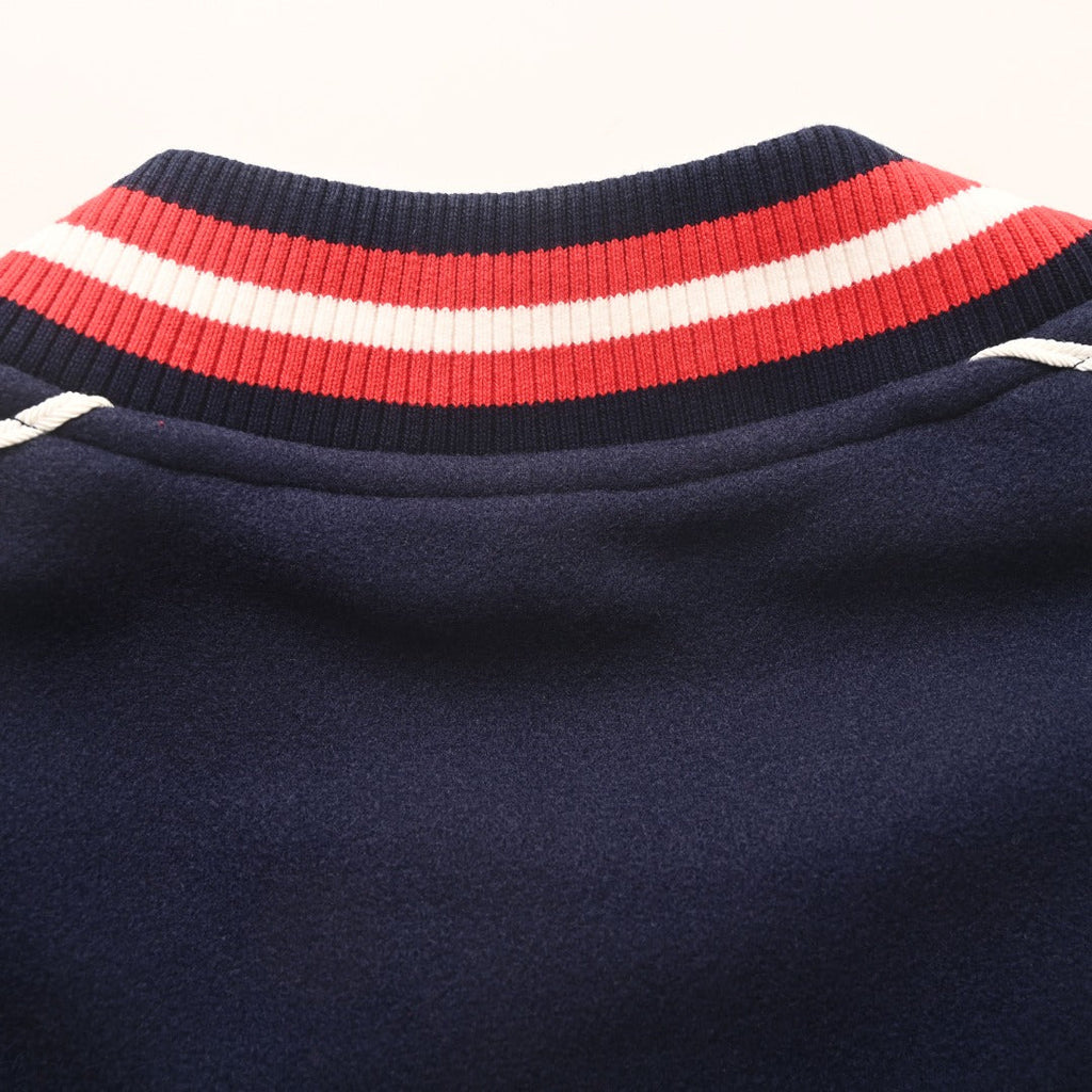 Dior x Otani Workshop Navy Wool Varsity Jacket