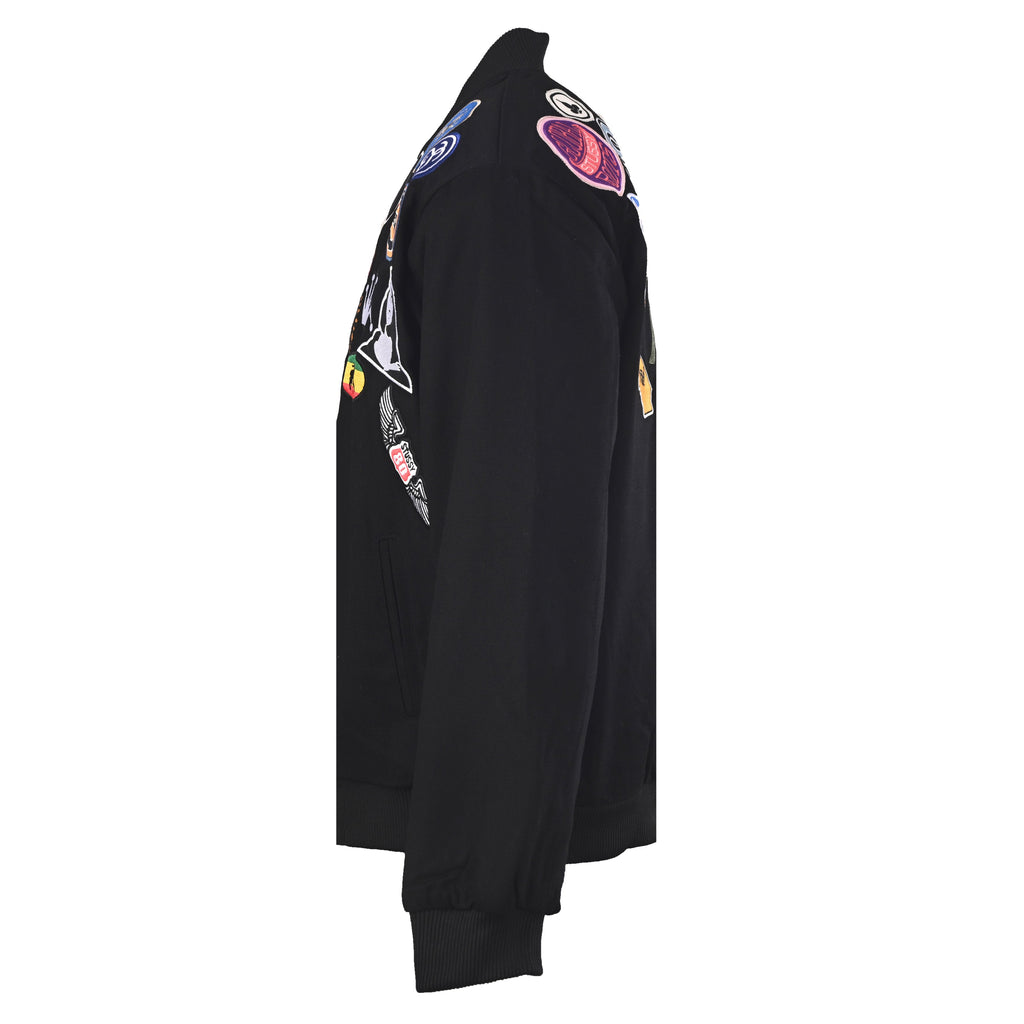 Stussy Multi Patch Black Varsity Bomber Jacket
