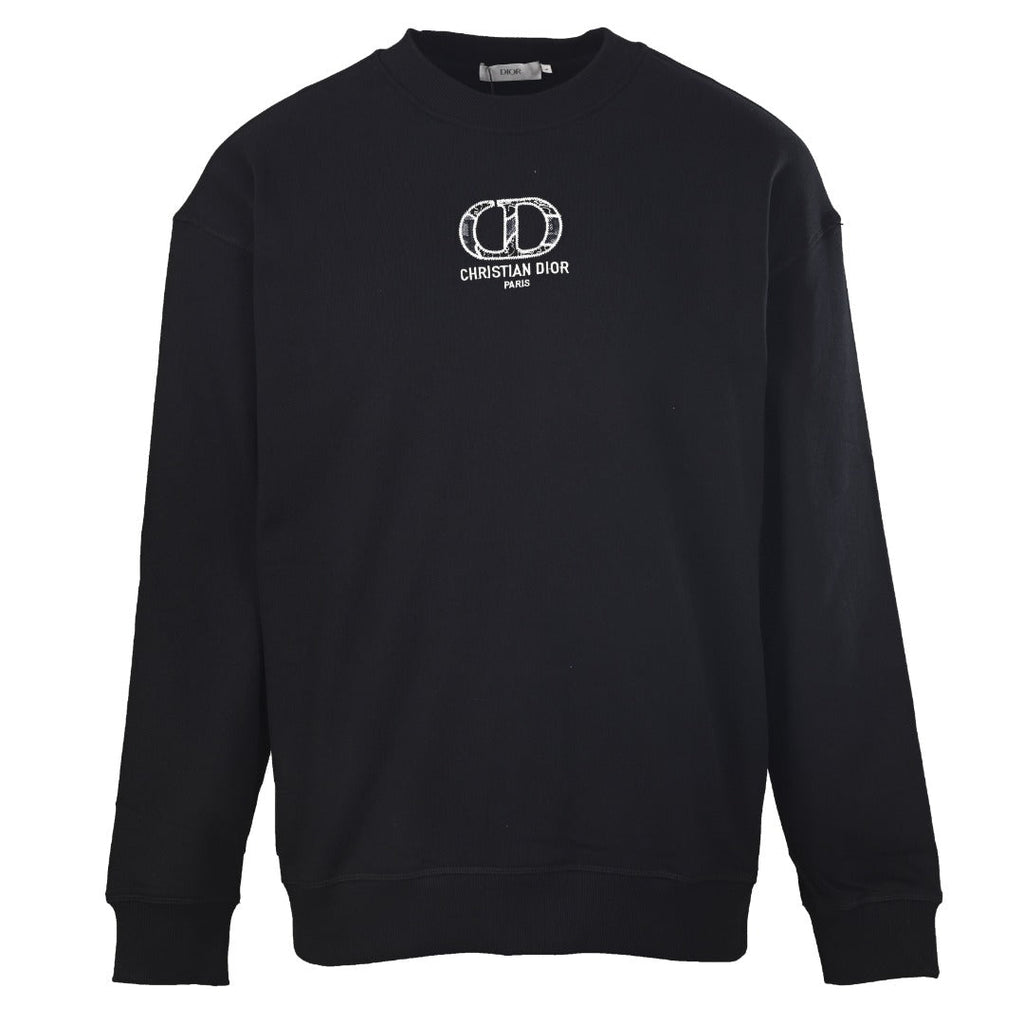 Dior Christian Dior CD Logo Black Crew Neck Sweatshirt