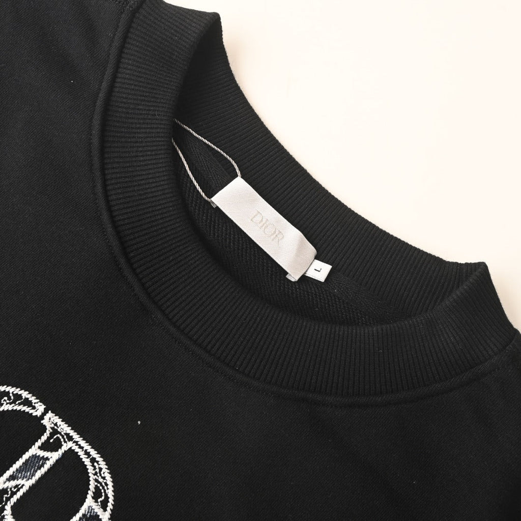Dior Christian Dior CD Logo Black Crew Neck Sweatshirt