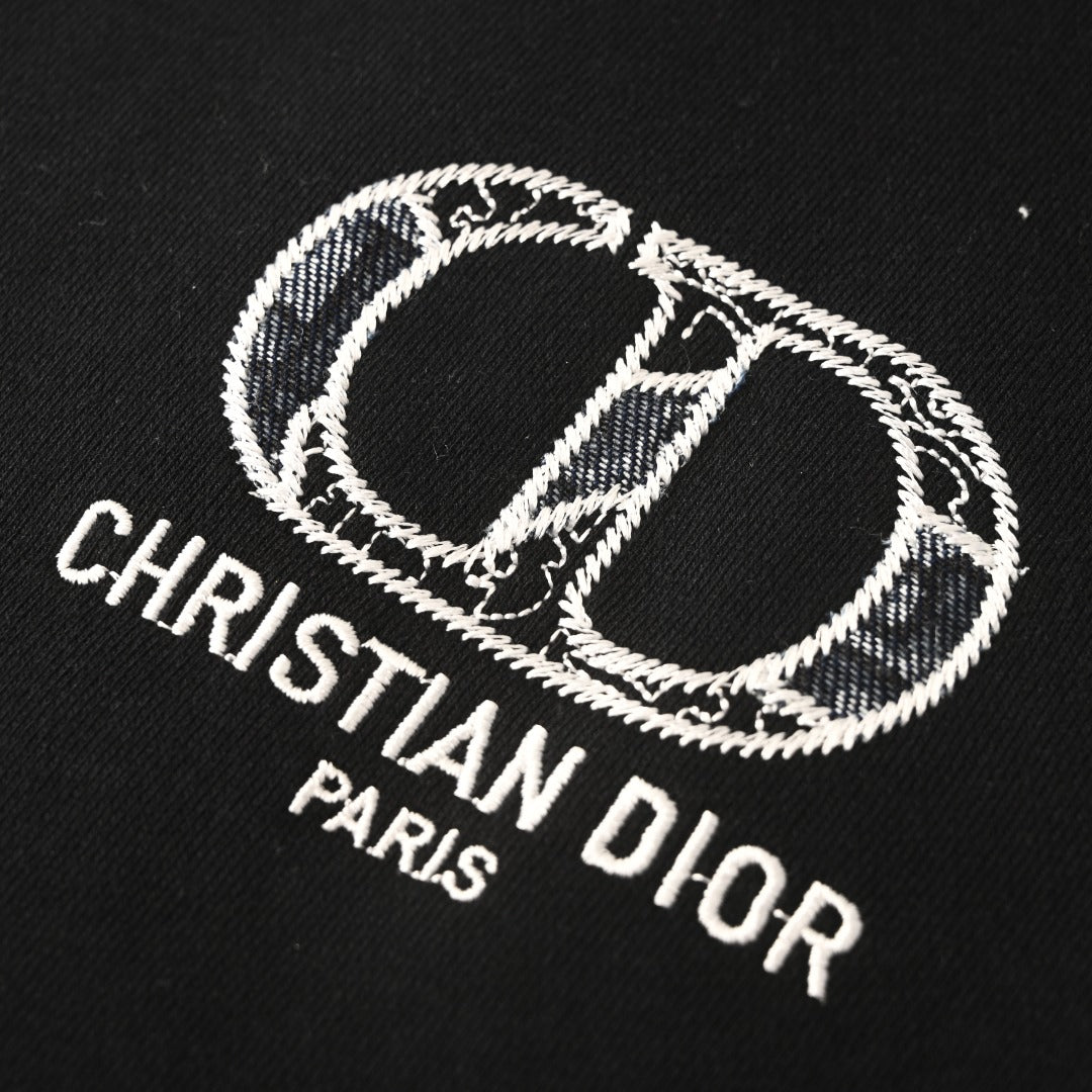 Dior Christian Dior CD Logo Black Crew Neck Sweatshirt