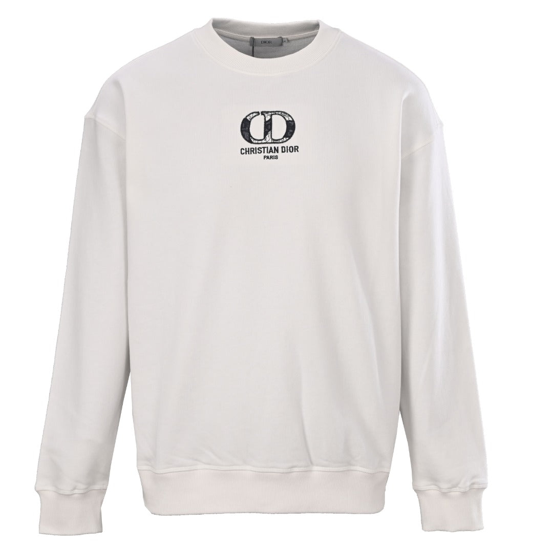 Dior Christian Dior CD Logo Off White Crew Neck Sweatshirt