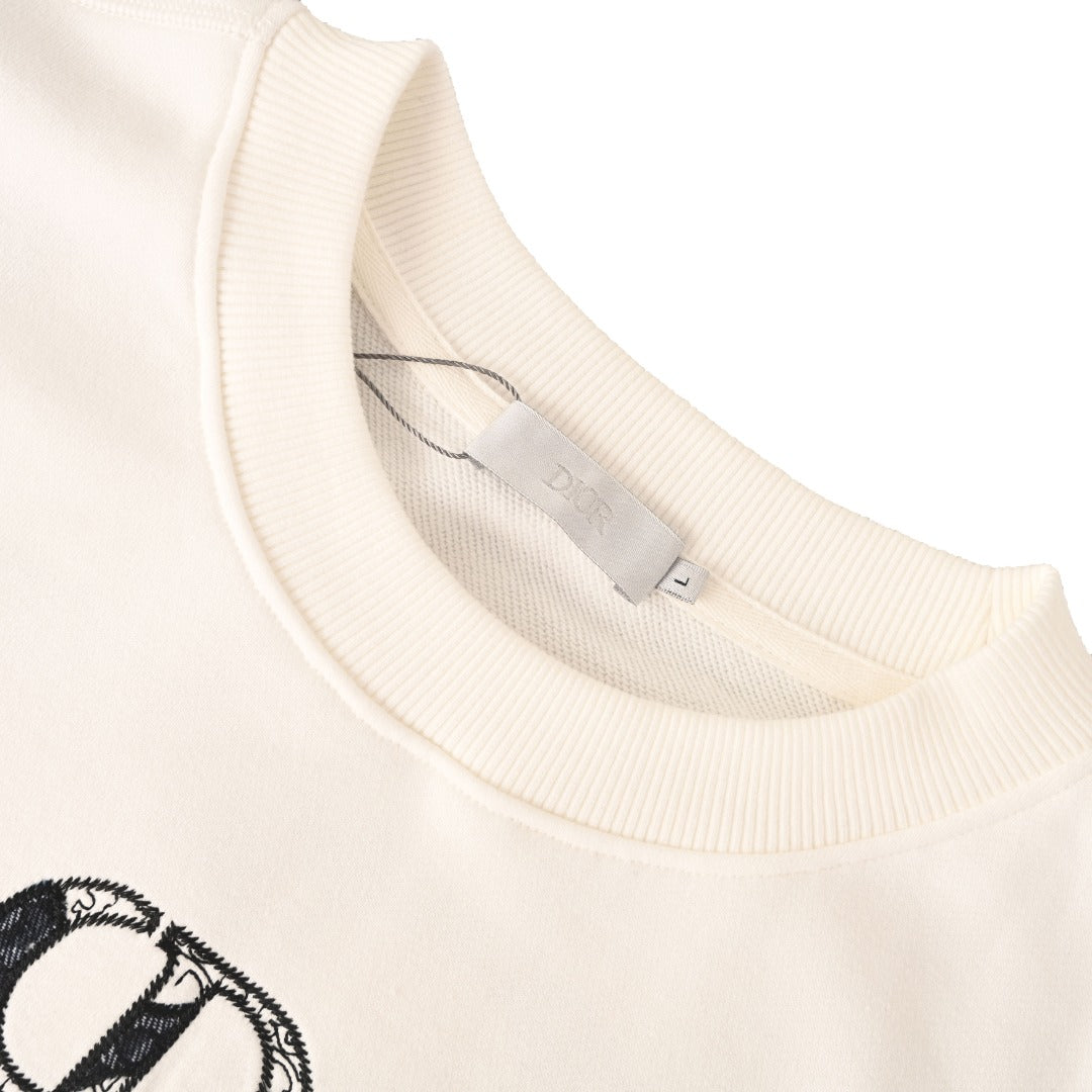 Dior Christian Dior CD Logo Off White Crew Neck Sweatshirt