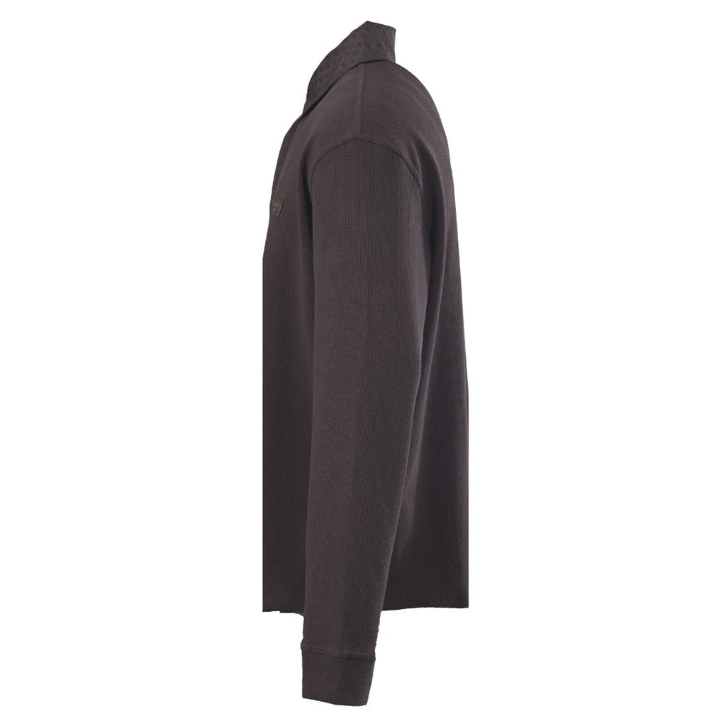 Louis Vuitton Dark Brown Waffle Long Sleeve Polo Shirt