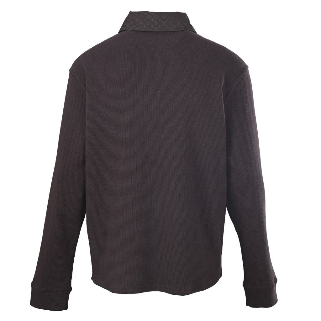 Louis Vuitton Dark Brown Waffle Long Sleeve Polo Shirt