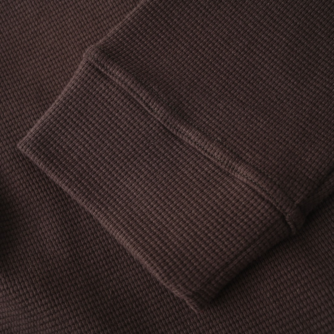 Louis Vuitton Dark Brown Waffle Long Sleeve Polo Shirt
