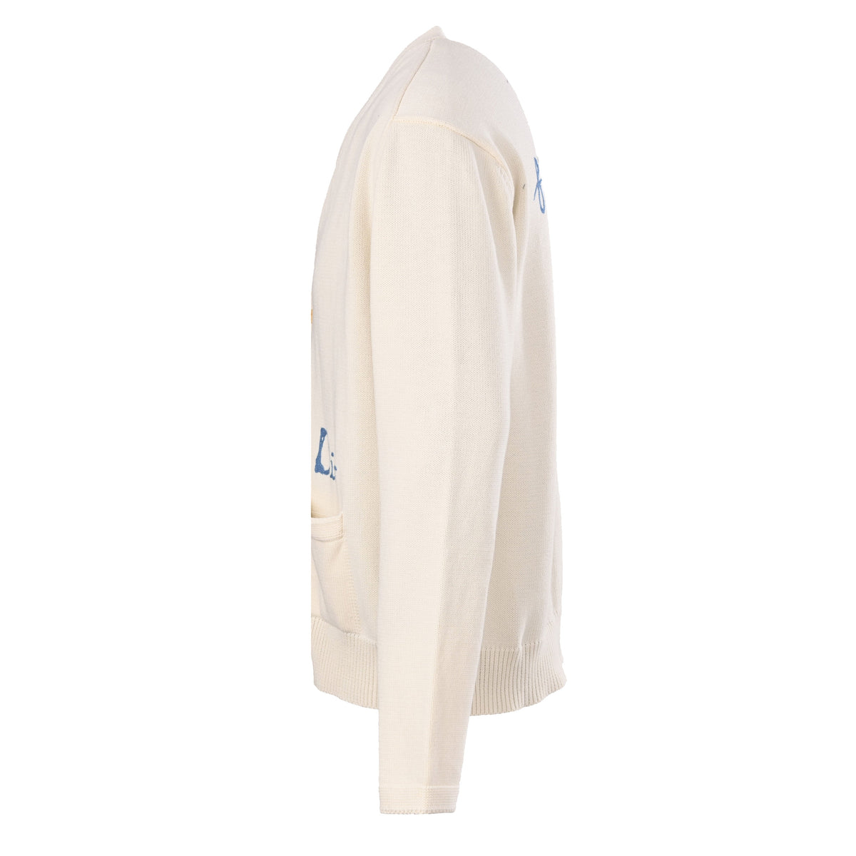 Dior Off White Handwriting Logo V-Neck Knit Cardigan