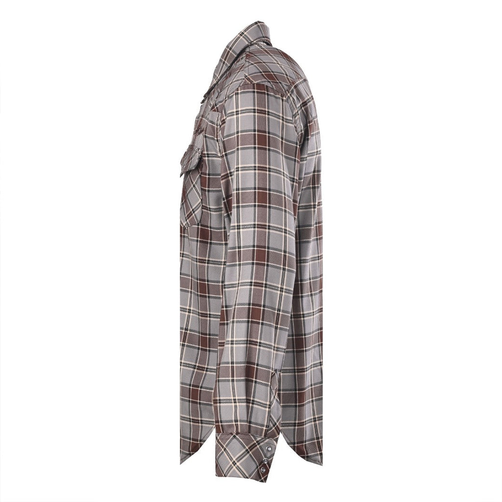 Acne Studios Grey Brown Plaid Western Long Sleeve Shirt