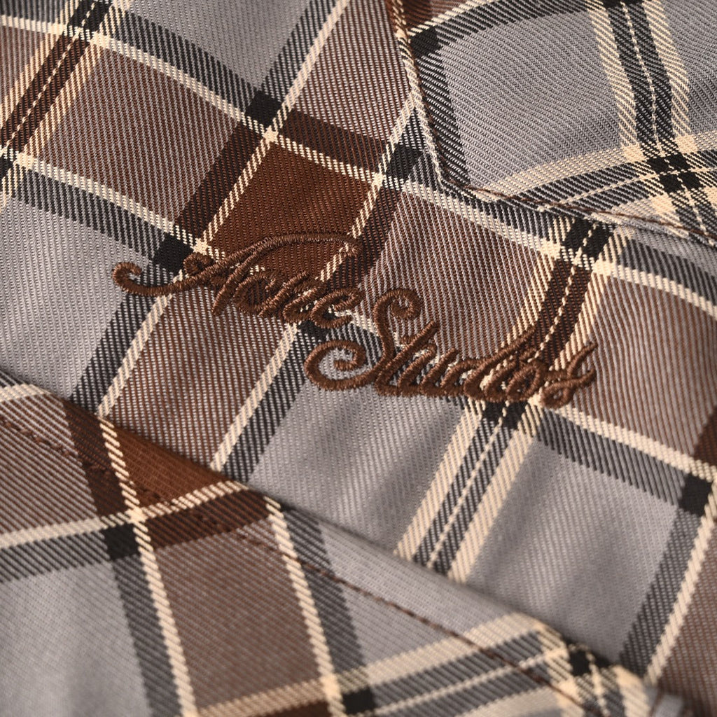Acne Studios Grey Brown Plaid Western Long Sleeve Shirt