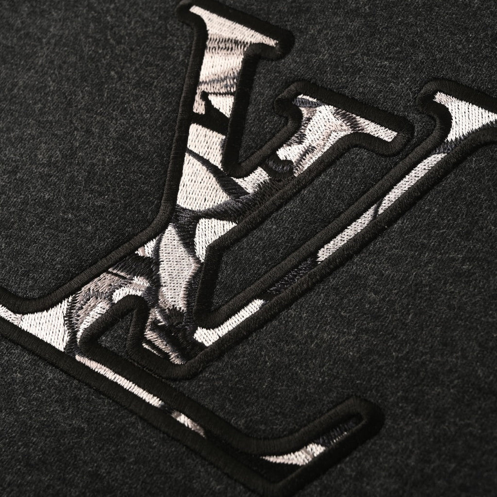 Louis Vuitton Dark Grey LV Embroidered Crew Neck Sweatshirt