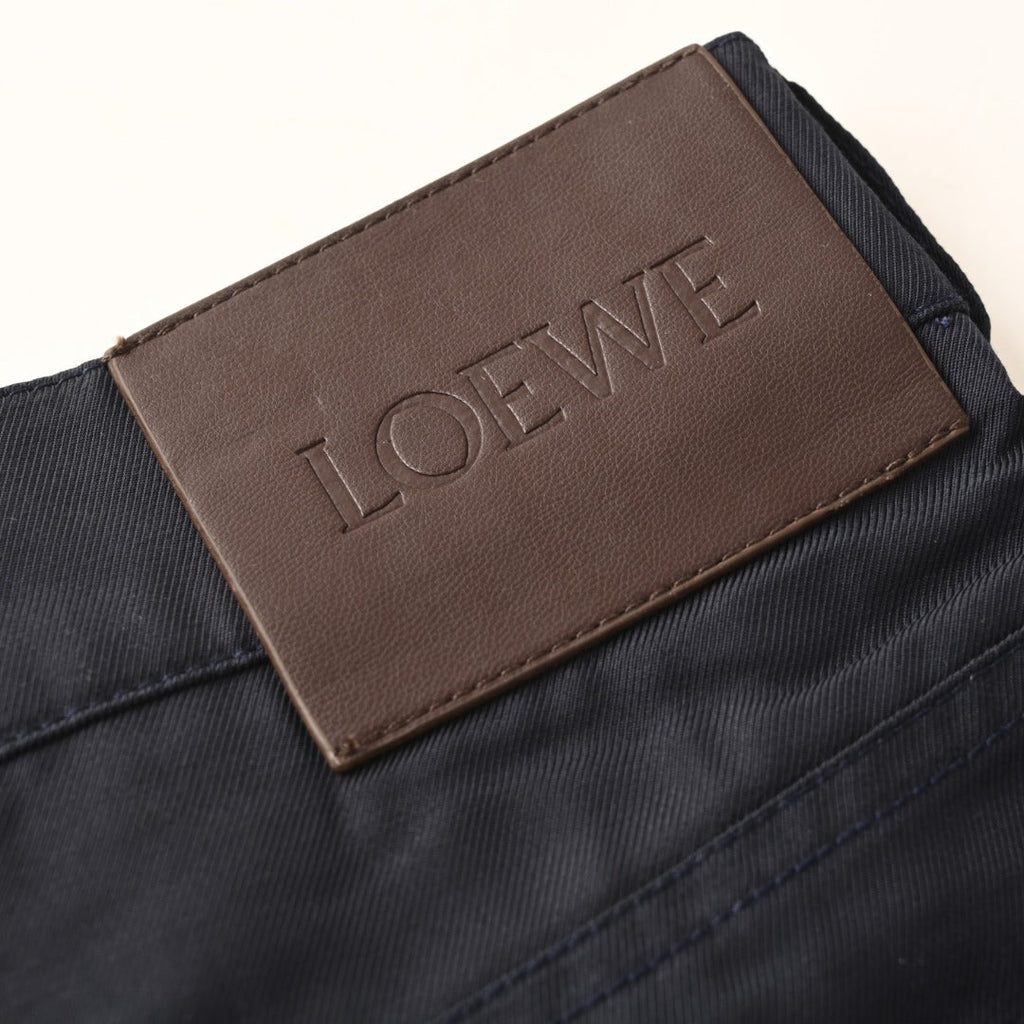 Loewe Navy Wide Leg Carpenter Cotton Trousers