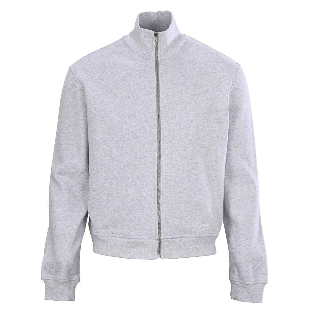 Acne Studios Grey Melange Full Zip Stand Collar Sweat Jacket