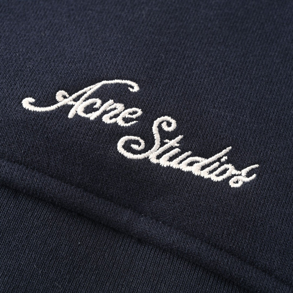 Acne Studios Navy Full Zip Stand Collar Sweat Jacket