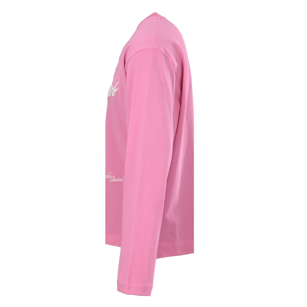 Acne Studios Pink Logo Embroidered Long Sleeve Tee