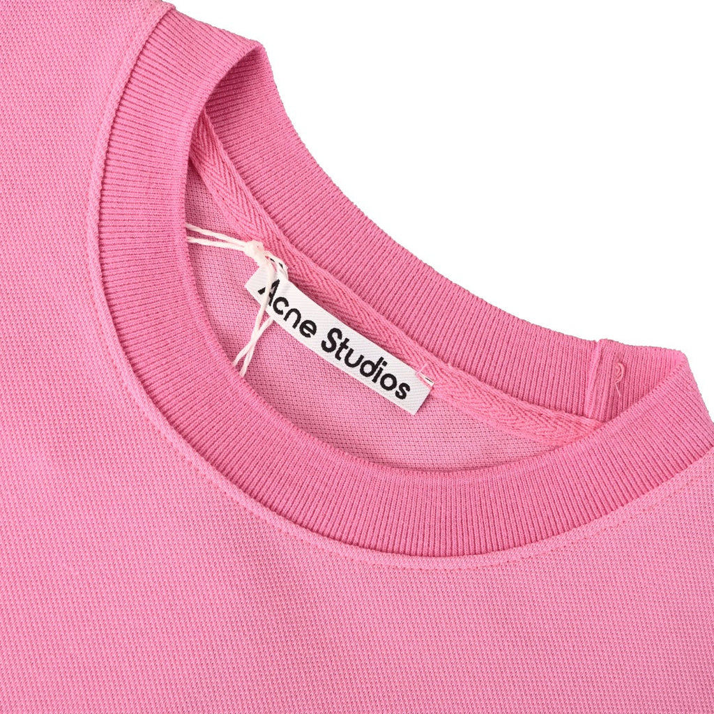 Acne Studios Pink Logo Embroidered Long Sleeve Tee