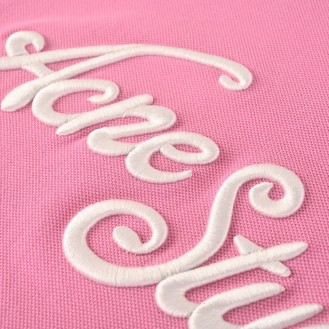 Acne Studios Pink Logo Embroidered Long Sleeve Tee