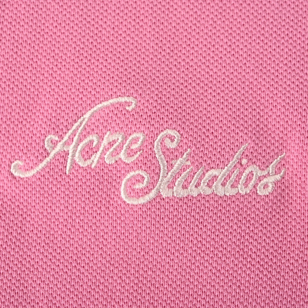 Acne Studios Pink Logo Embroidered Long Sleeve Tee