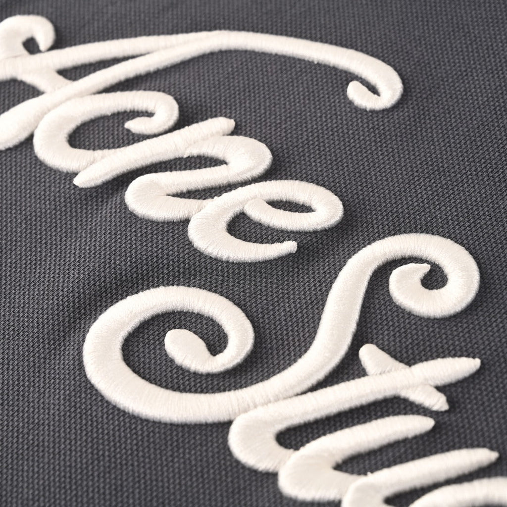 Acne Studios Dark Grey Logo Embroidered Long Sleeve Tee