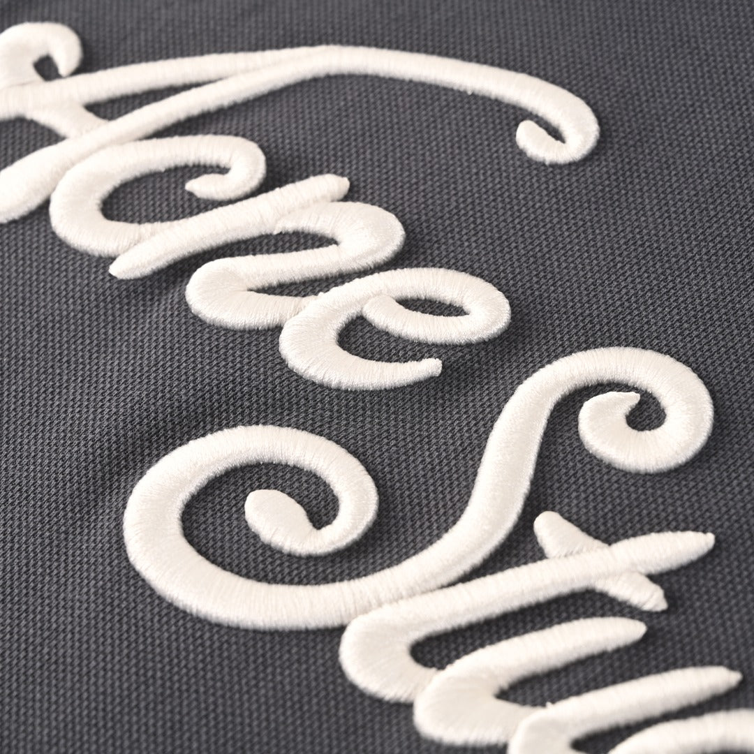 Acne Studios Dark Grey Logo Embroidered Long Sleeve Tee
