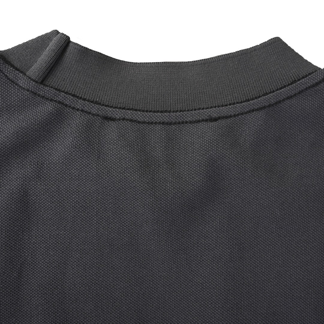 Acne Studios Dark Grey Logo Embroidered Long Sleeve Tee