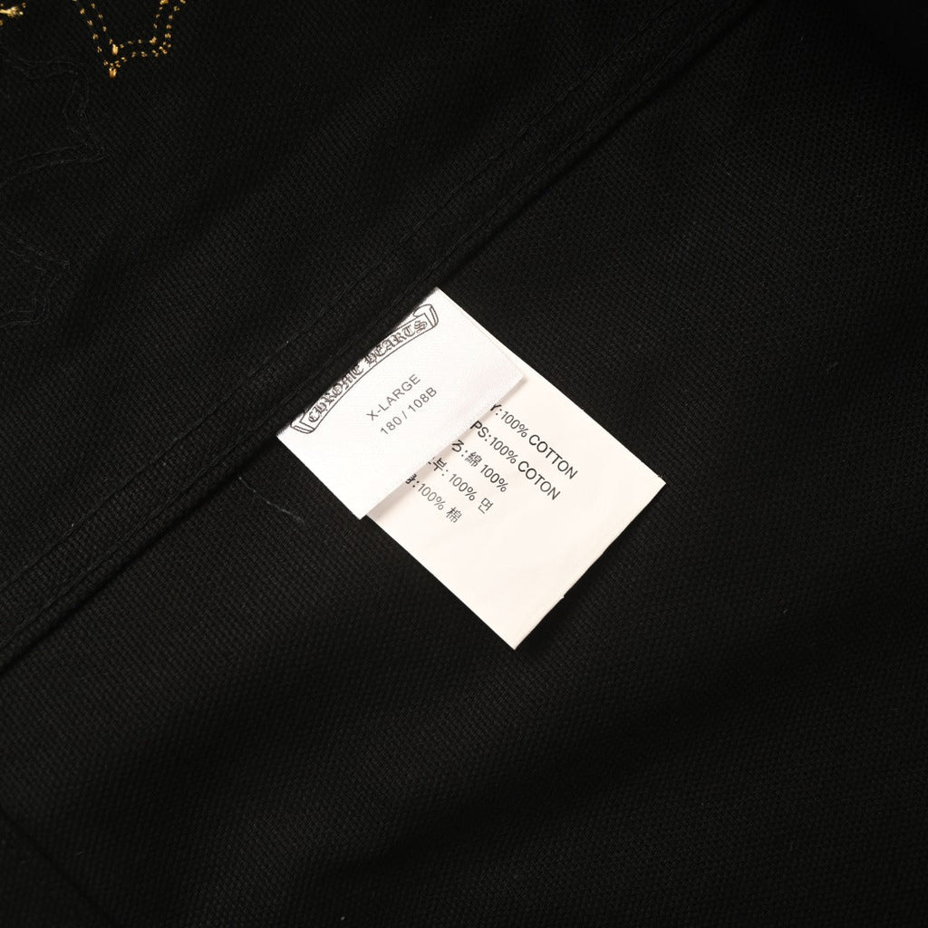 Chrome Hearts Black Leopard Cross Patch Long Sleeve Work Shirt