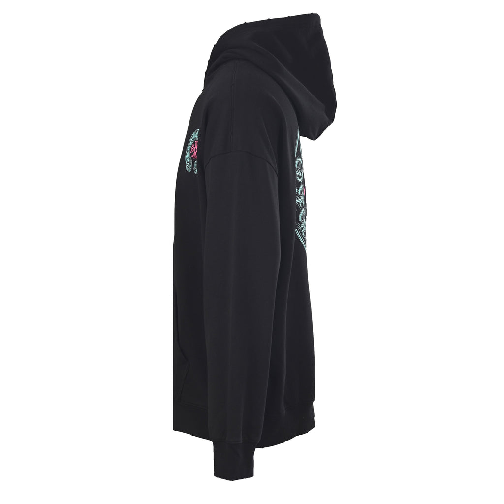 Chrome Hearts Horseshoe Logo Black Embroidered Hoodie
