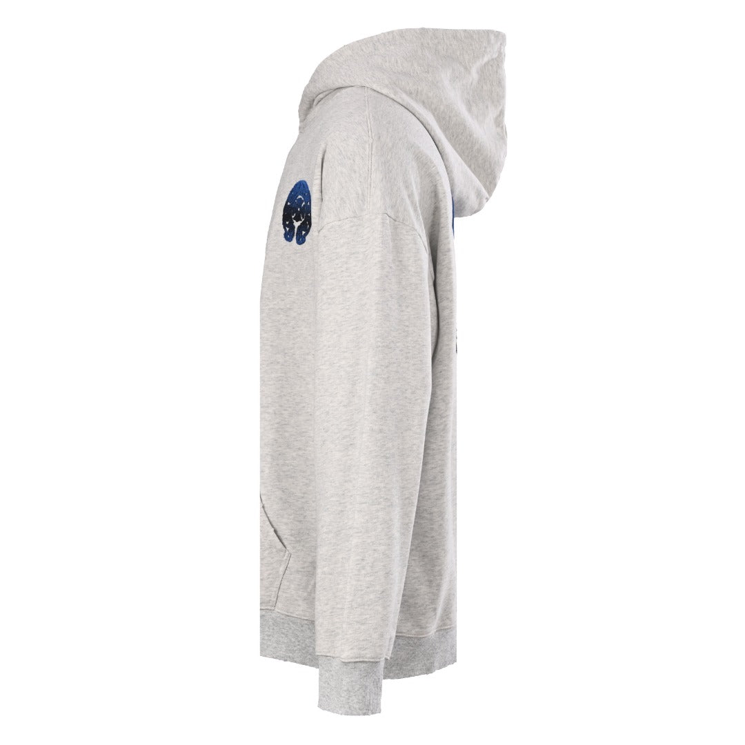 Chrome Hearts Horseshoe Logo Heather Grey Navy Embroidered Hoodie