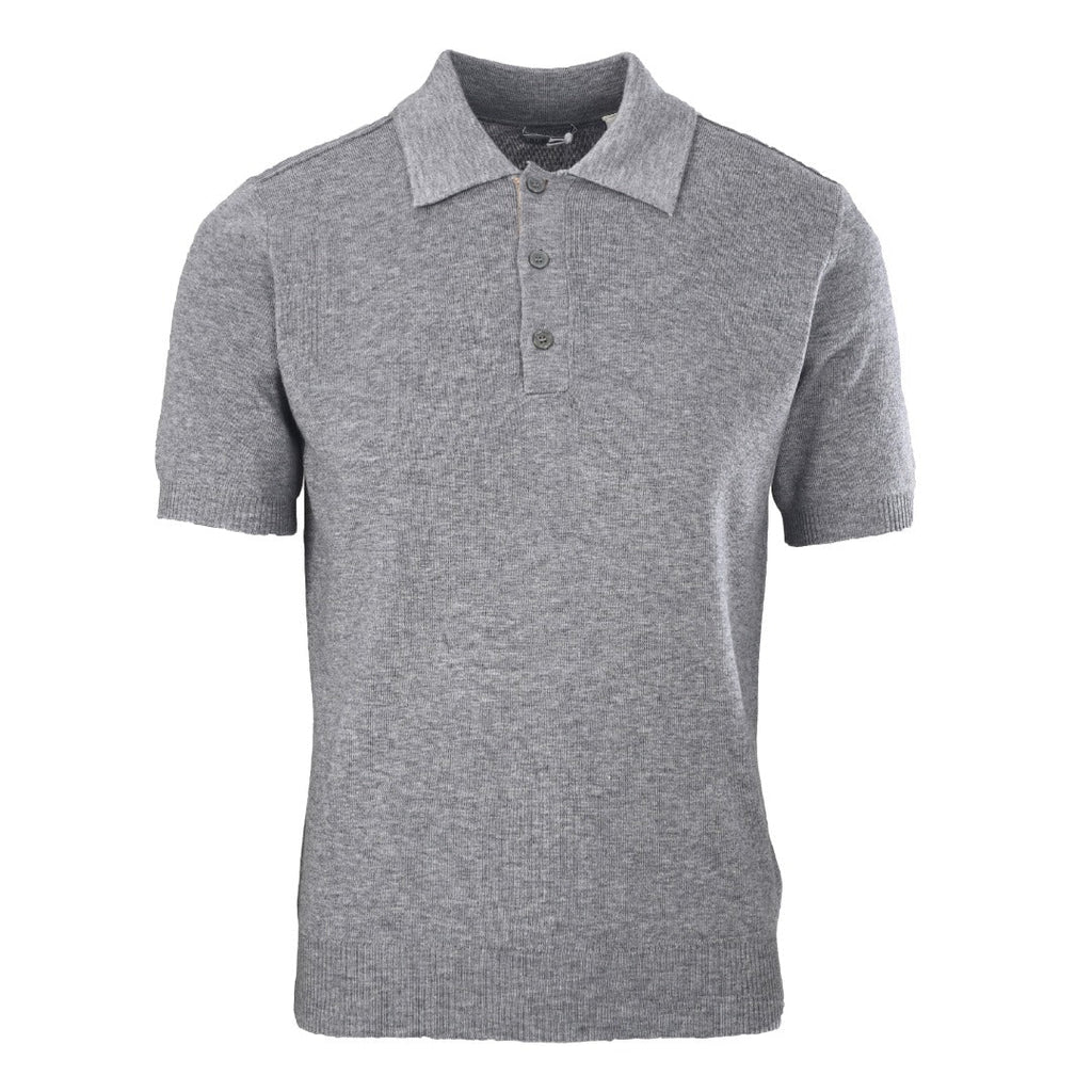 Burberry Grey Knit Short Sleeve Polo Shirt