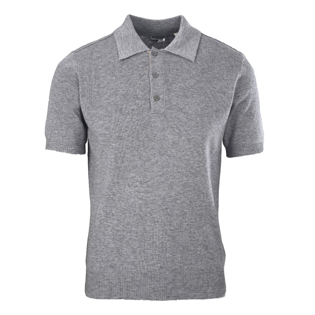 Burberry Grey Knit Short Sleeve Polo Shirt