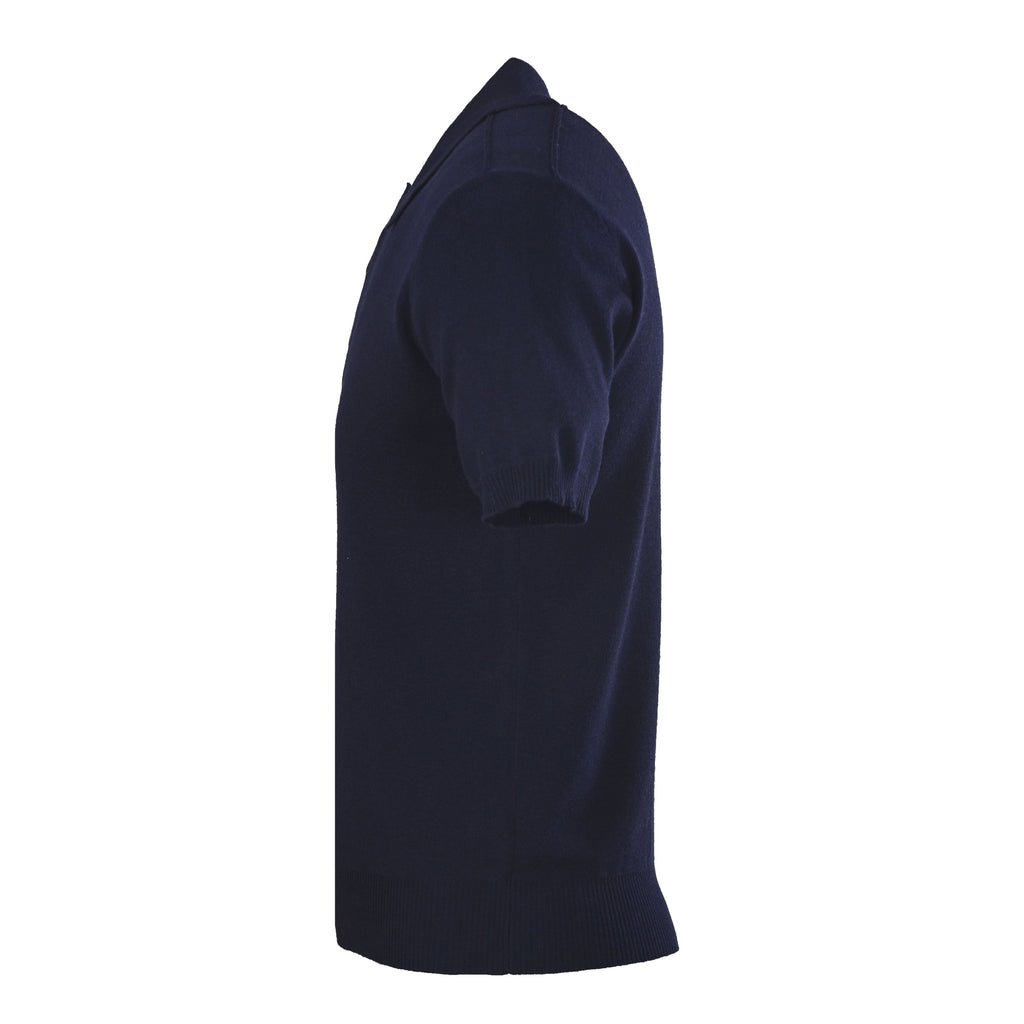 Burberry Navy Knit Short Sleeve Polo Shirt