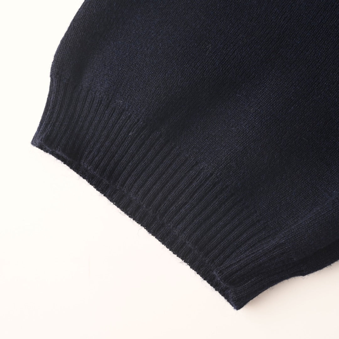Burberry Navy Knit Short Sleeve Polo Shirt