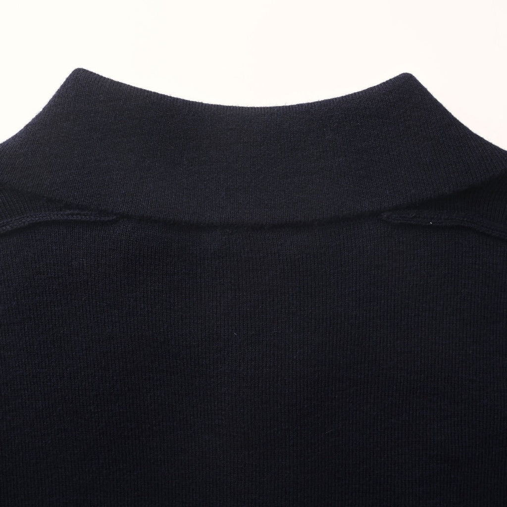 Burberry Navy Knit Short Sleeve Polo Shirt