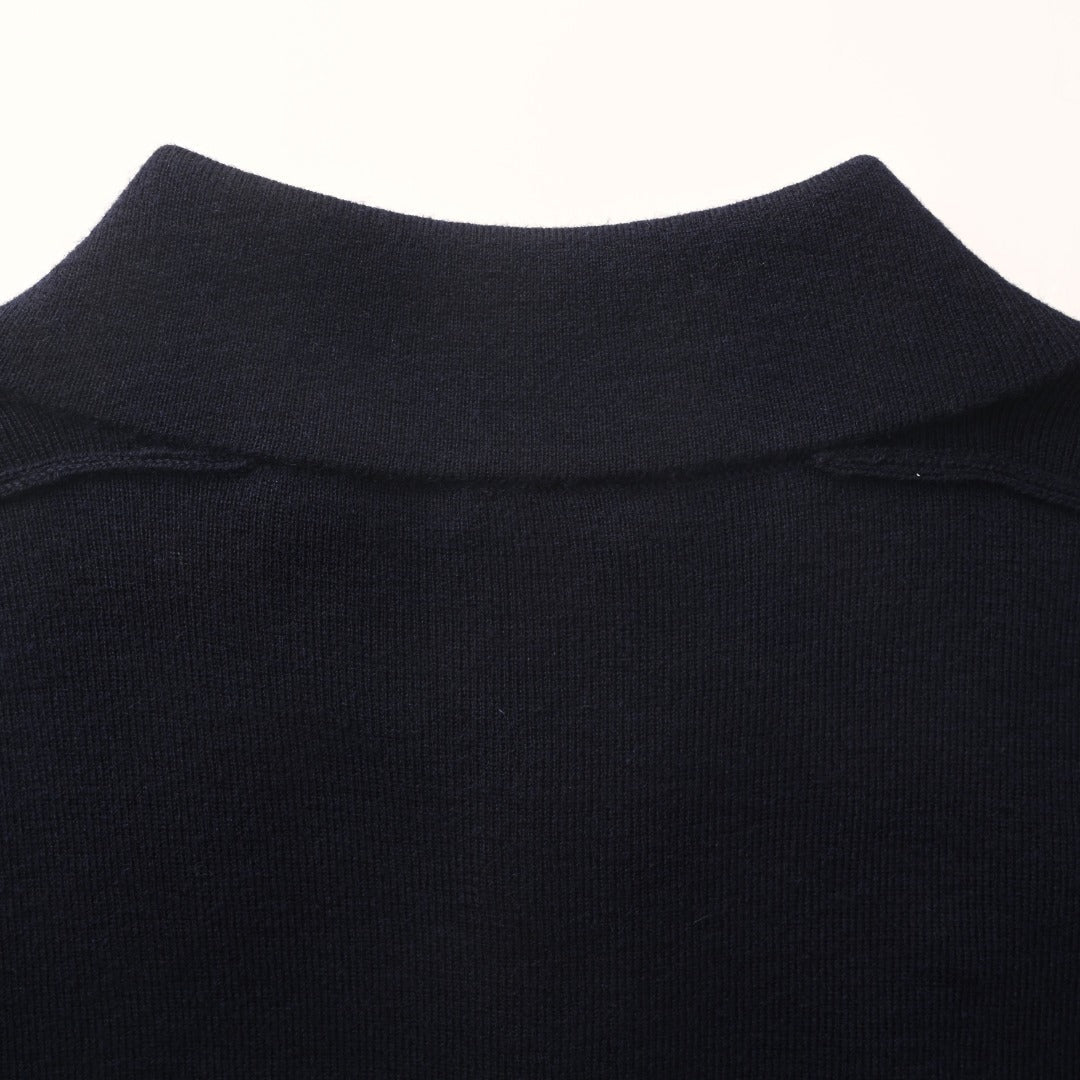 Burberry Navy Knit Short Sleeve Polo Shirt