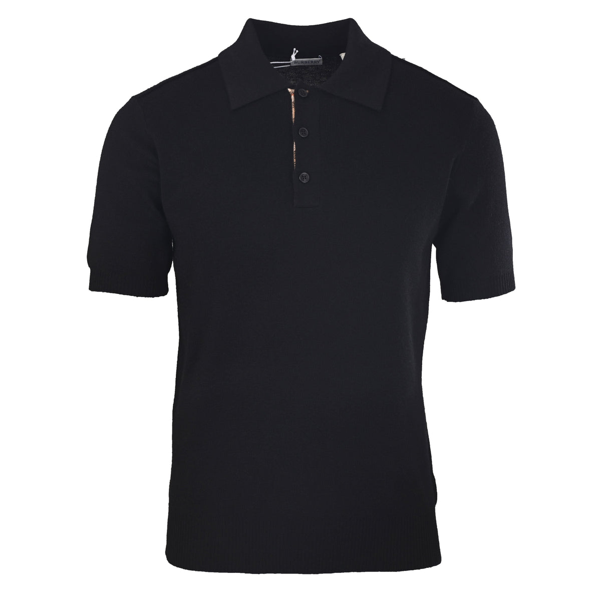 Burberry Black Knit Short Sleeve Polo Shirt