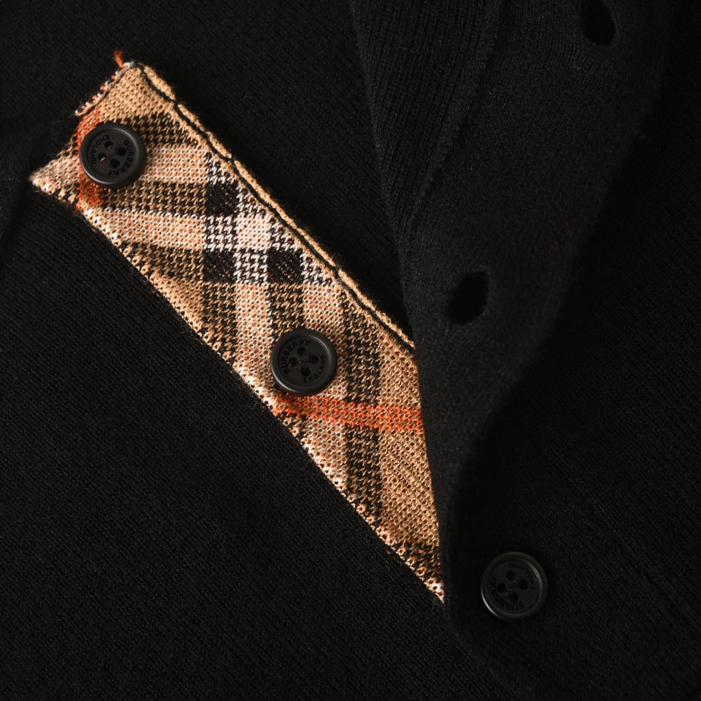 Burberry Black Knit Short Sleeve Polo Shirt