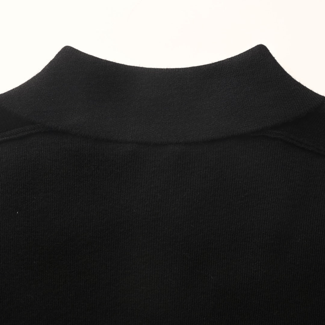 Burberry Black Knit Short Sleeve Polo Shirt