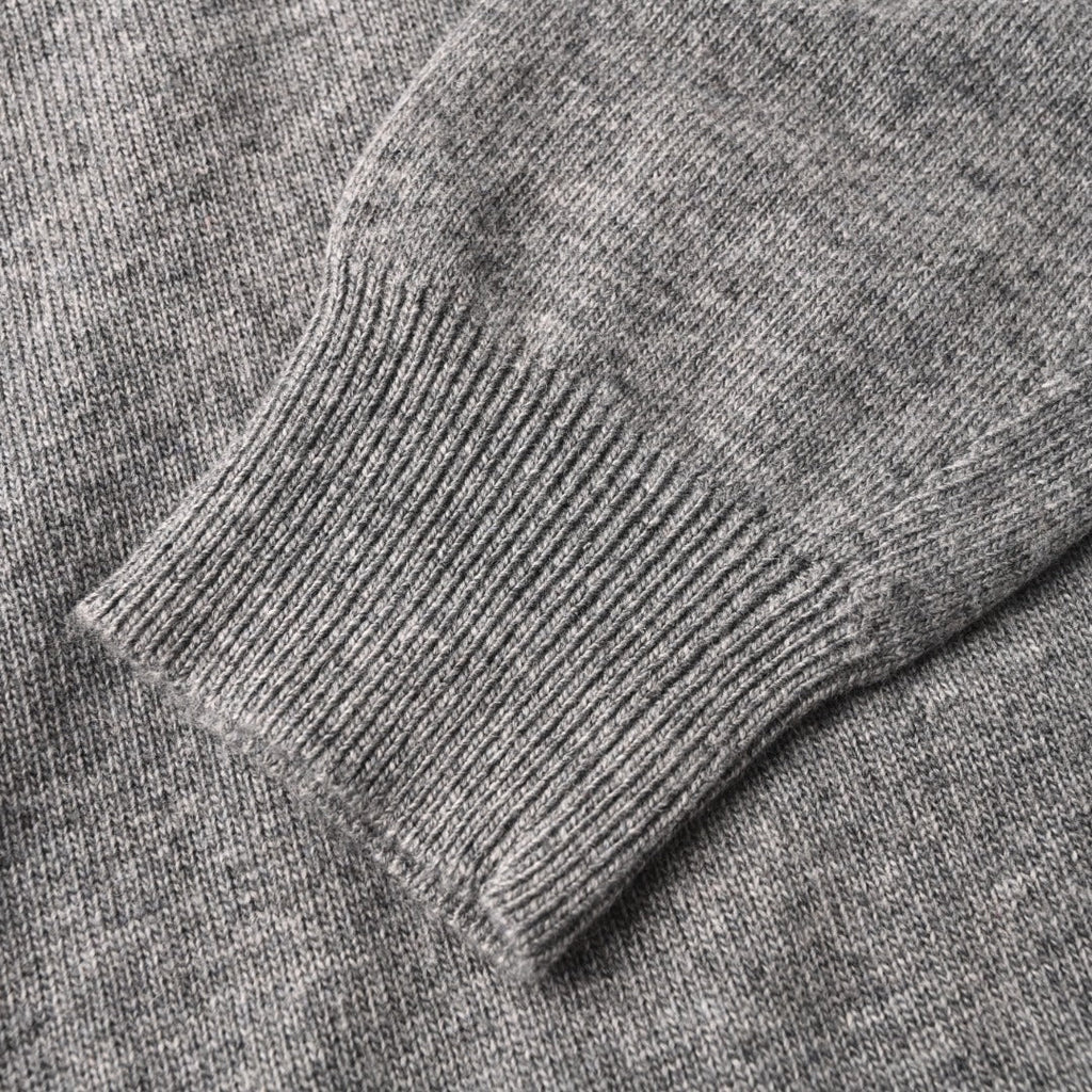 Burberry Grey Half Zip Equestrian Logo Knit Sweater
