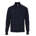 Burberry Navy Half Zip Equestrian Logo Knit Sweater