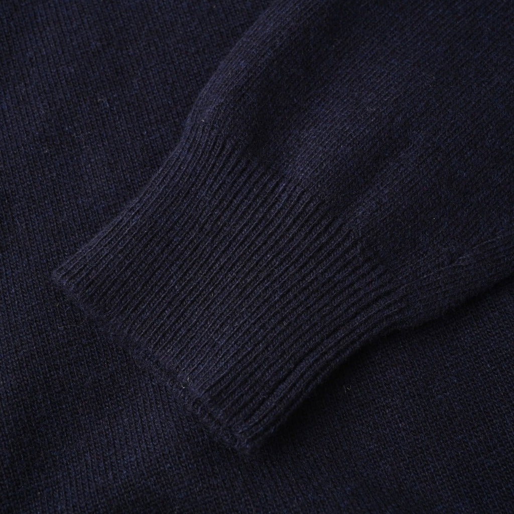 Burberry Navy Half Zip Equestrian Logo Knit Sweater