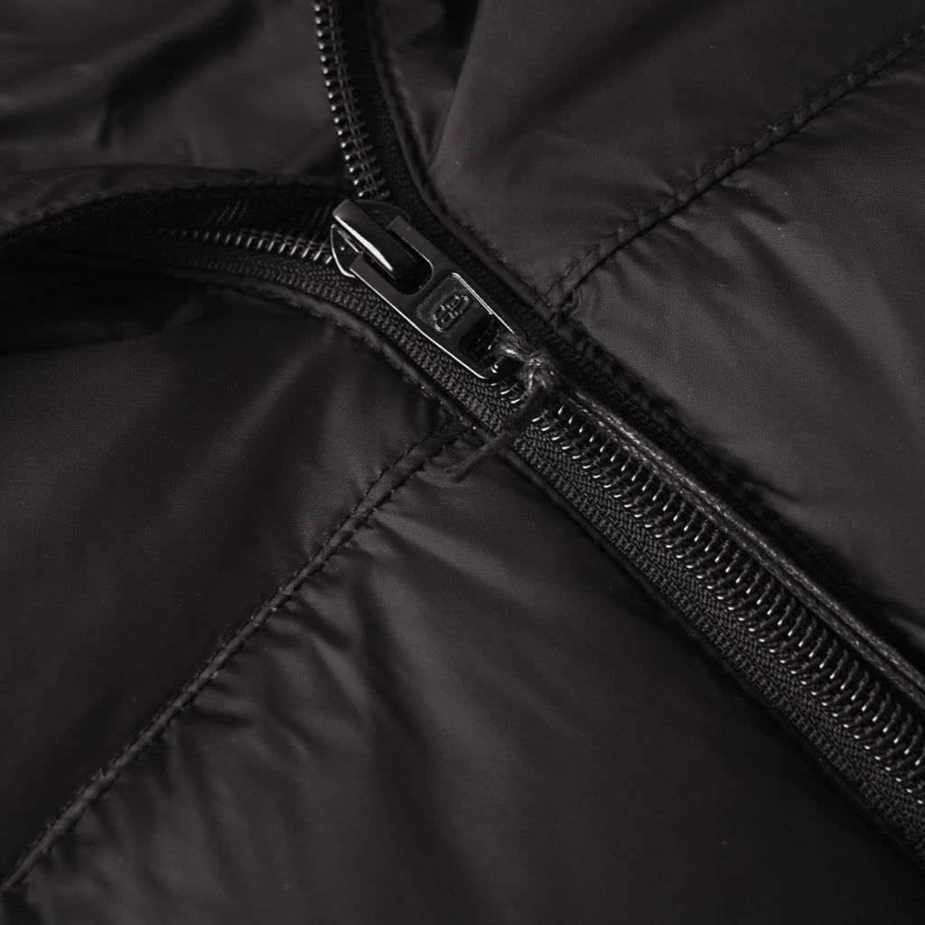 Balenciaga Black Embroidered Logo Stand Collar Puffer Jacket
