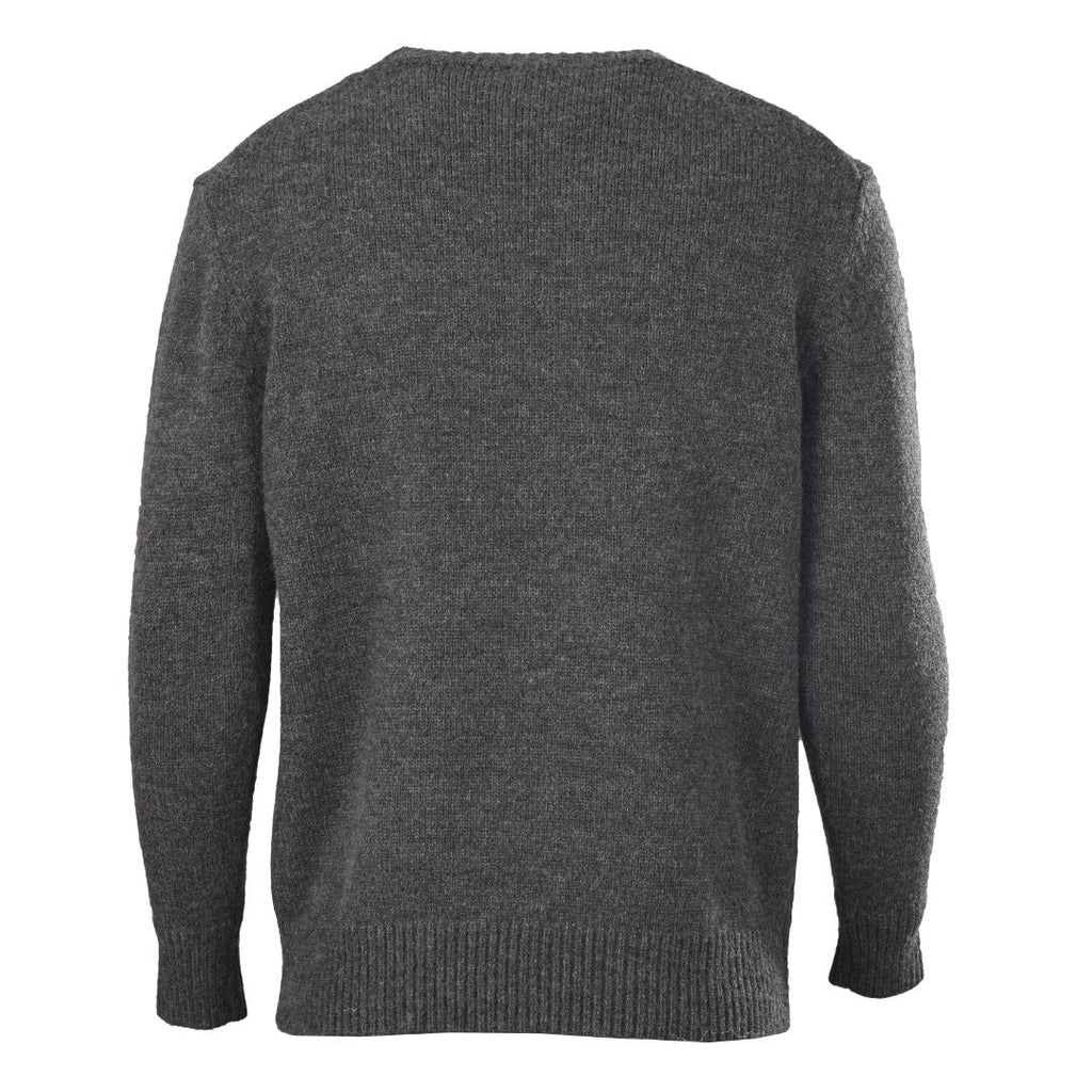 Burberry Dark Grey Equestrian Knight Logo Crew Neck Knit Sweater