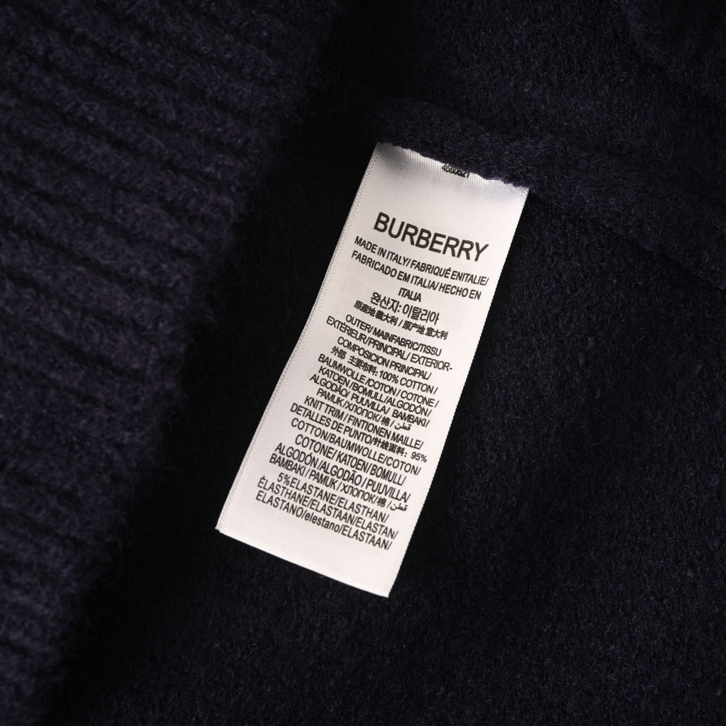 Burberry Black Equestrian Knight Logo Crew Neck Knit Sweater